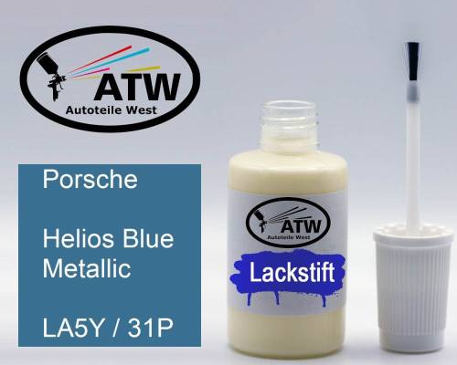 Porsche, Helios Blue Metallic, LA5Y / 31P: 20ml Lackstift, von ATW Autoteile West.